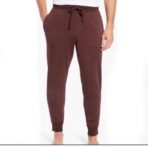 UGG Jakob Joggers Mens Size L Maroon Fleece Sweatpants Lounge Athleisure